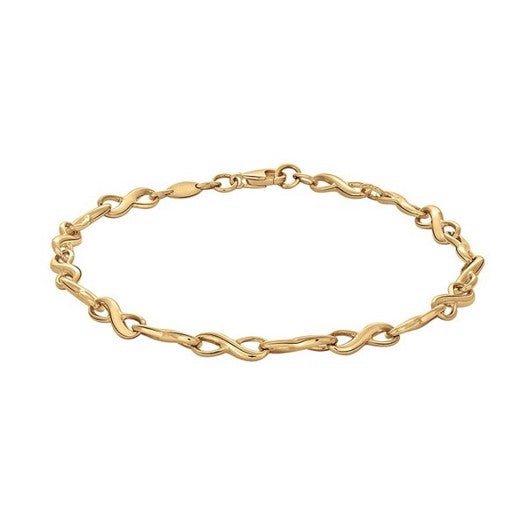 Siersbøl armbånd i 8 karat guld med evighedstegn – elegant kæde med evighedssymboler.